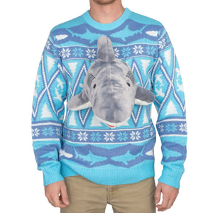 3D Shark Plushie Ugly Christmas Sweater