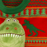 Women's 3D T-Rex Plushie Ugly Christmas Sweater