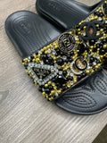 Black and Gold Slides (Womens)