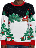 Santa on Sleigh T-Rex Sweater