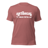 Antisocial Unless You're A Cat Unisex Tee