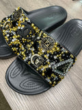 Black and Gold Slides (Womens)