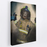 Fireman - Custom Royal Pet Portrait Canvas