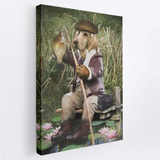 Gone Fishing - Custom Vintage Pet Portrait Canvas