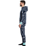 Ugly Christmas Sweater Style Fair Isle Jumpsuit Adult Union Suit Unisex Pajamas