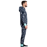 Ugly Christmas Sweater Style Fair Isle Jumpsuit Adult Union Suit Unisex Pajamas