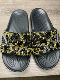 Black and Gold Slides (Womens)