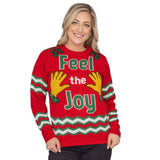 Feel The Joy Groping Hands Tacky Ugly Christmas Sweater