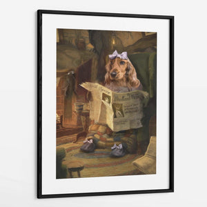 Fireside Girl - Custom Royal Pet Portrait Framed