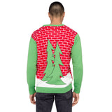 Holiday Cheers! Santa with Beer Holder Stocking Ugly Christmas Sweater