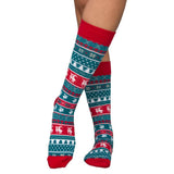 Humping Reindeer Adult Ugly Christmas Socks Blue and Red