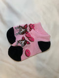 Cute and Funny Bamboo Ankle Socks - Dogs 'N' Donuts (Kids and Adult Sizes)