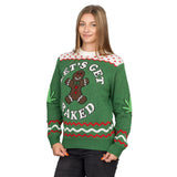 Women's Let's Get Baked Happy Gingerbread Ugly Christmas Sweater