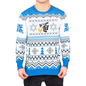 Lets Get Lit Hanukkah Ugly Christmas Sweater