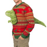 3D T-Rex Plushie Ugly Christmas Sweater