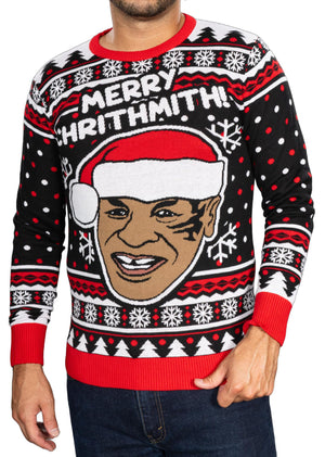 Merry Chrithmith! Funny Boxer Knitted Ugly Christmas Sweater - Long Sleeve for Men and Women