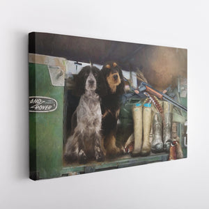 Off to Work - Custom Vintage Pet Portrait Canvas