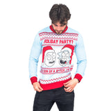 Rick and Morty Holiday Party Light Blue Ugly Christmas Sweater