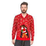 Santa Claus 3D Chimney Climbing Ugly Christmas Sweater