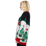 Santa on Sleigh T-Rex Sweater