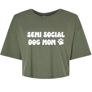 Semi Social Dog Mom Crop Top