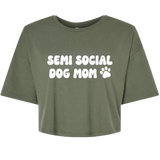 Semi Social Dog Mom Crop Top