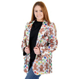 Women's Sequin Gingerbread Man Ugly Christmas Blazer Jacket