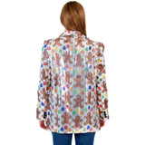 Women's Sequin Gingerbread Man Ugly Christmas Blazer Jacket