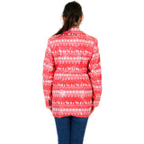 Women's Sequin Humping Reindeer Ugly Christmas Blazer Jacket