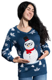 Women's Sequin Snowman Cool Ugly Christmas Sweater