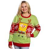 Spongebob LED Reindeer Nose Ugly Christmas Sweater