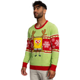 Spongebob LED Reindeer Nose Ugly Christmas Sweater