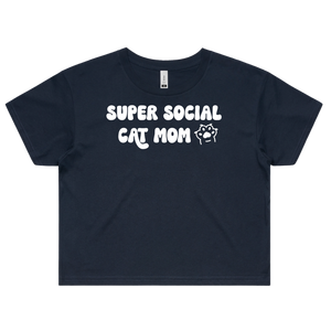 Super Social Cat Mom Crop Top