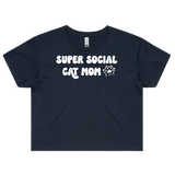 Super Social Cat Mom Crop Top