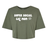 Super Social Cat Mom Crop Top