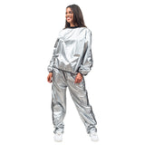 Todd & Margo Shiny Silver Workout Top and Pants