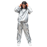 Todd & Margo Shiny Silver Workout Top and Pants