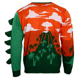 3D T-Rex Light Up Volcano Ugly Christmas Sweater