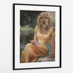 Waiting - Custom Royal Pet Portrait Framed