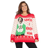 Women's Elf Buddy Santa I Know Him Ugly Christmas Sweater