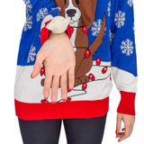 Women's Flappy Dog Animated Puppy Ears Ugly Christmas Sweater