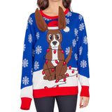 Women's Flappy Dog Animated Puppy Ears Ugly Christmas Sweater